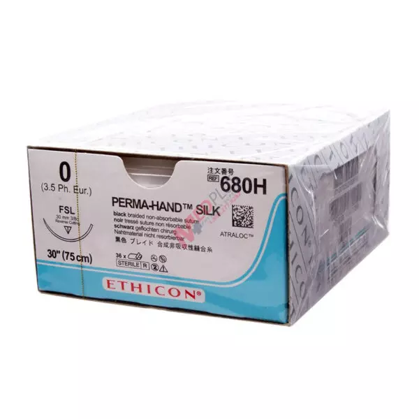 Reverse Cutting Perma-Hand Sutures, Size 0, FSL